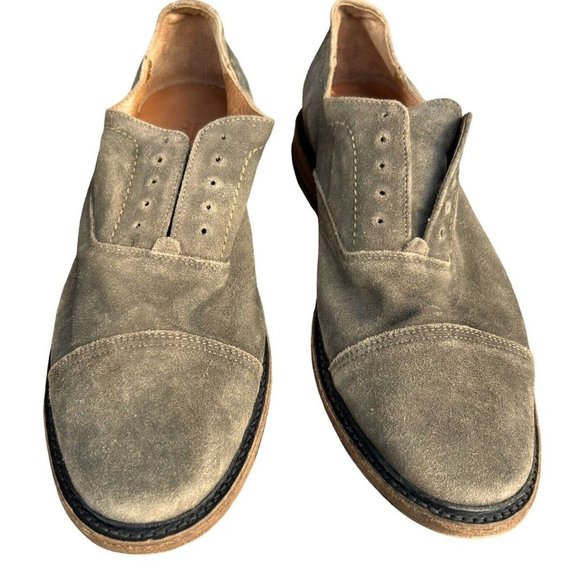 FRYE Oxford Shoes Charcoal Brown Gray Suede Leather Mens US Size 10.5D - Picture 9 of 13